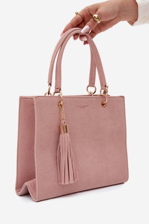 Borsa di tipo in ecopelle scamosciata rosa Ottilie