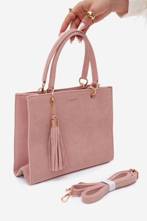 Borsa di tipo in ecopelle scamosciata rosa Ottilie