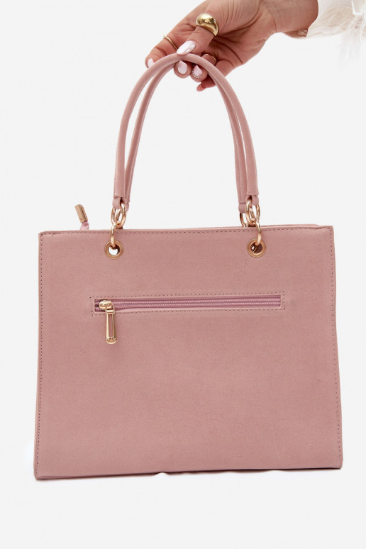 Borsa di tipo in ecopelle scamosciata rosa Ottilie