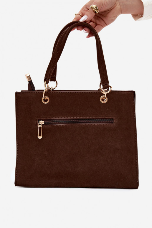 Borsa in ecopelle scamosciata marrone Ottilie