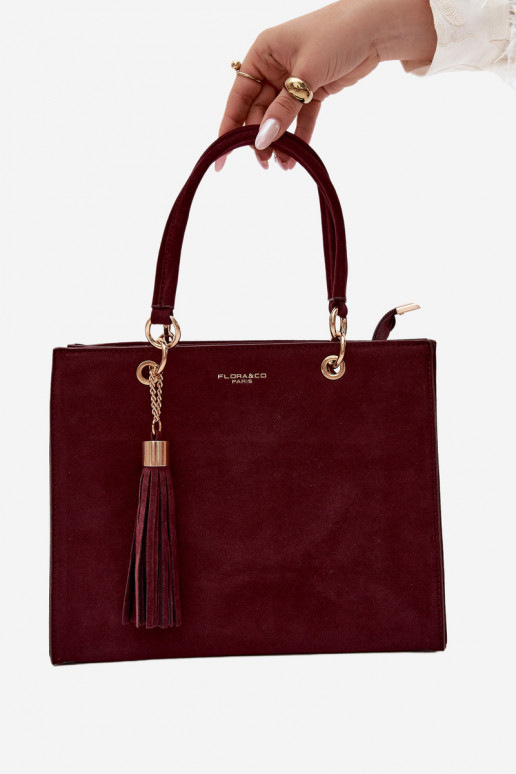 Borsa in ecopelle scamosciata bordeaux Ottilie