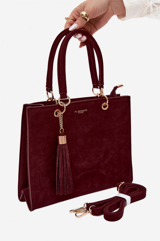 Borsa in ecopelle scamosciata bordeaux Ottilie