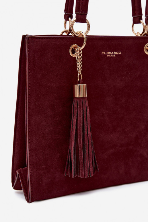 Borsa in ecopelle scamosciata bordeaux Ottilie