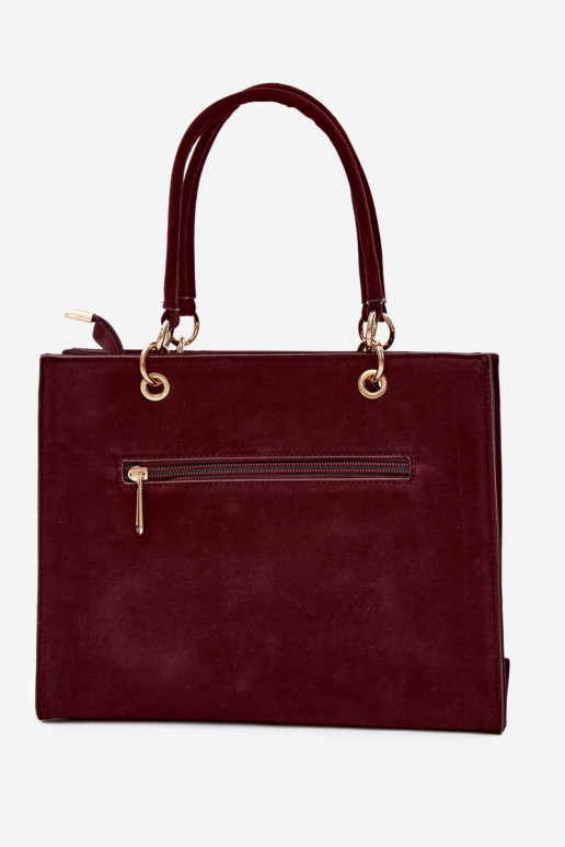 Borsa in ecopelle scamosciata bordeaux Ottilie
