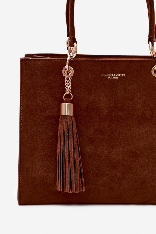 Borsa in ecopelle scamosciata cioccolato Ottilie