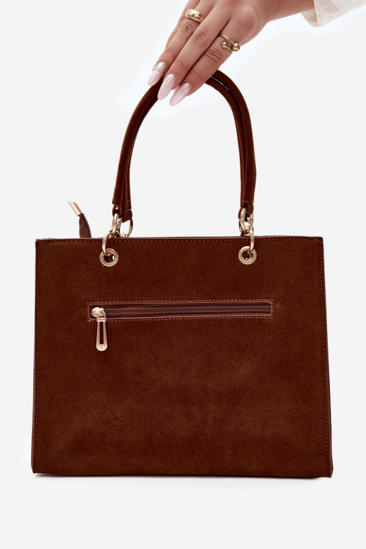 Borsa in ecopelle scamosciata cioccolato Ottilie
