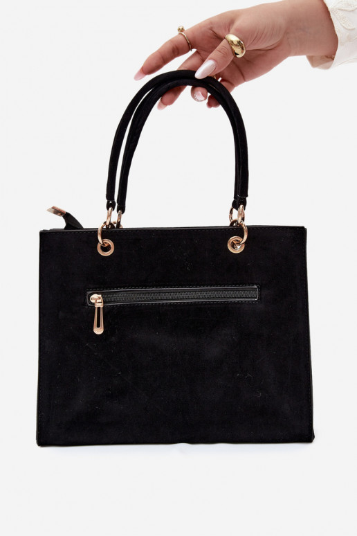 Borsa in ecopelle scamosciata nera Ottilie