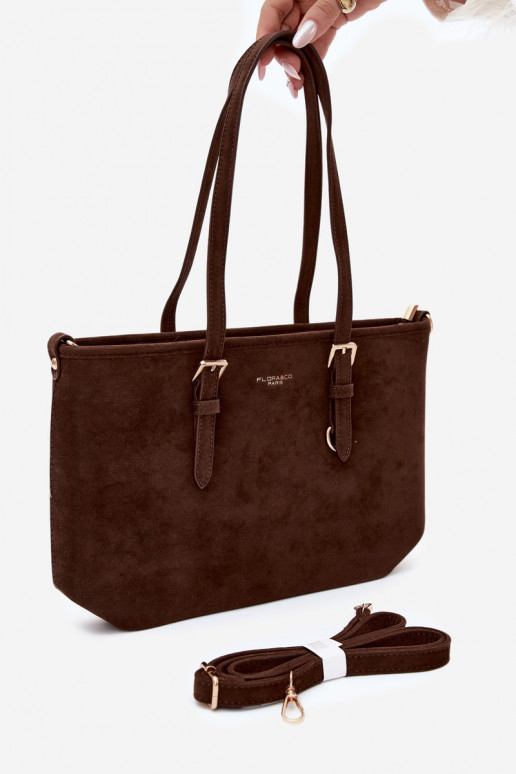 Borsa in ecopelle scamosciata cioccolato Araminta