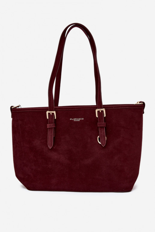 Borsa in ecopelle scamosciata bordeaux Araminta
