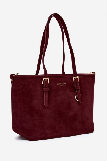 Borsa in ecopelle scamosciata bordeaux Araminta 2