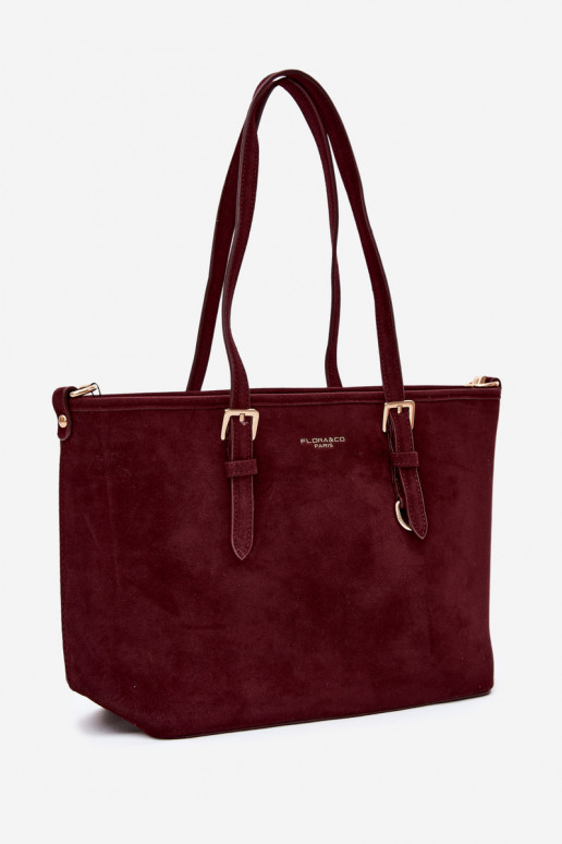 Borsa in ecopelle scamosciata bordeaux Araminta