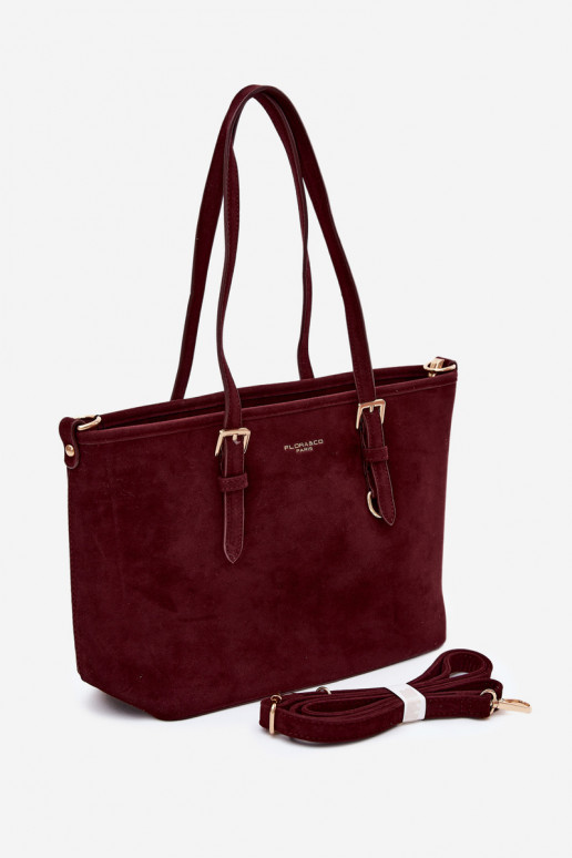 Borsa in ecopelle scamosciata bordeaux Araminta