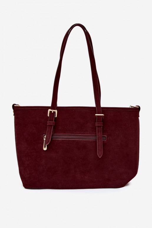 Borsa in ecopelle scamosciata bordeaux Araminta