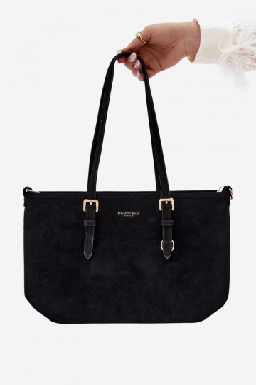 Borsa in ecopelle scamosciata nera Araminta