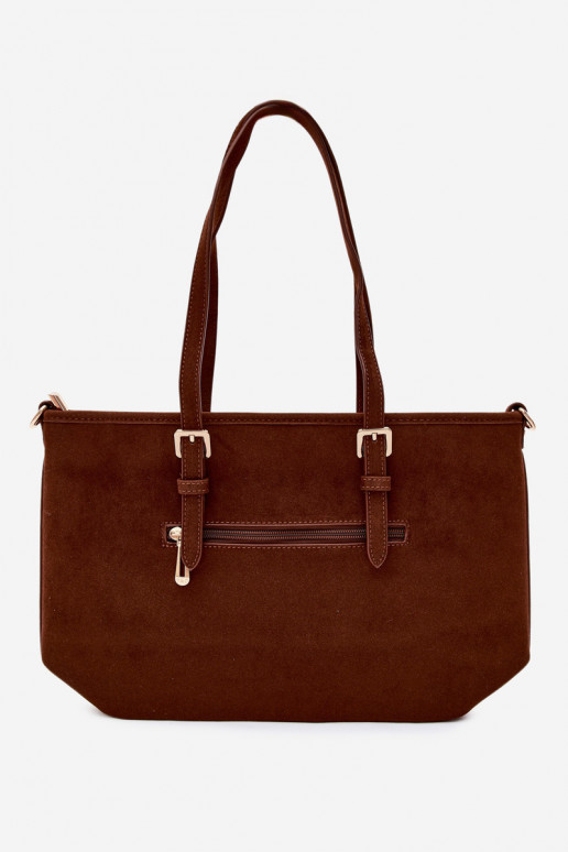 Borsa in ecopelle scamosciata marrone Araminta