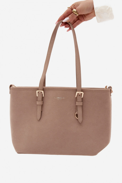 Borsa in ecopelle scamosciata avorio Araminta