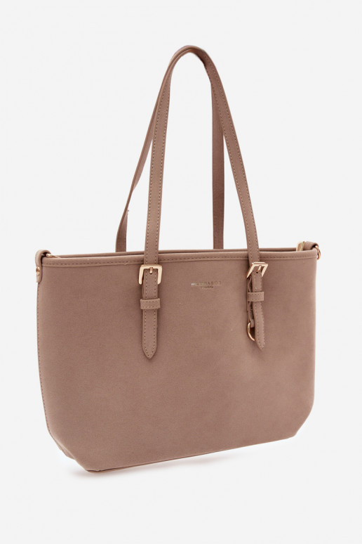 Borsa in ecopelle scamosciata avorio Araminta