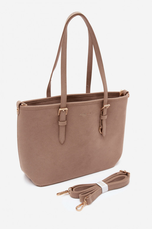 Borsa in ecopelle scamosciata avorio Araminta