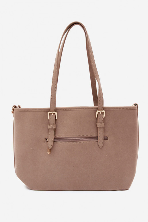 Borsa in ecopelle scamosciata avorio Araminta