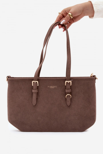 Borsa in ecopelle scamosciata argilla Araminta