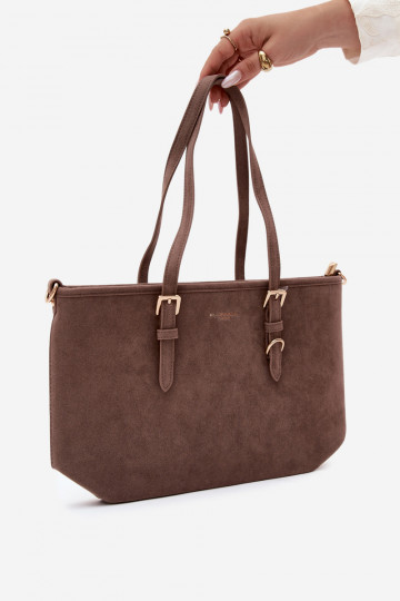Borsa in ecopelle scamosciata argilla Araminta 2