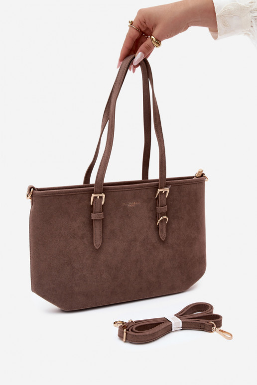 Borsa in ecopelle scamosciata argilla Araminta
