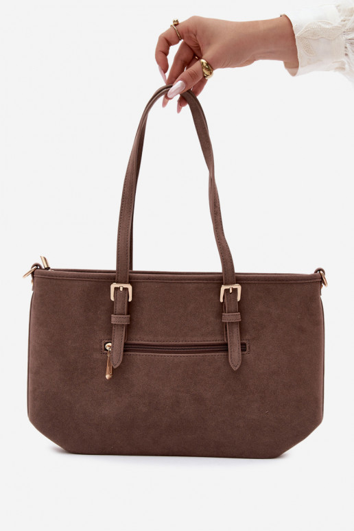 Borsa in ecopelle scamosciata argilla Araminta