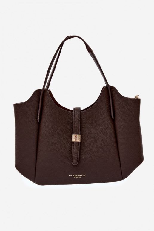 Borsa in ecopelle cioccolato Toffee