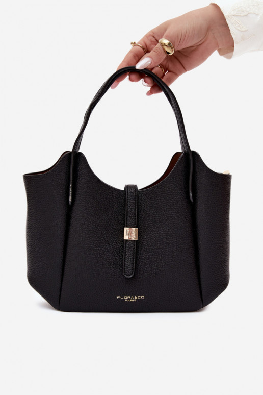 Borsa nera in ecopelle Toffee