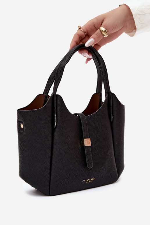 Borsa nera in ecopelle Toffee