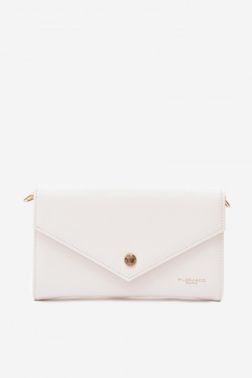 Borsa-portafoglio bianca a busta con nastri decorativi Pauline 2