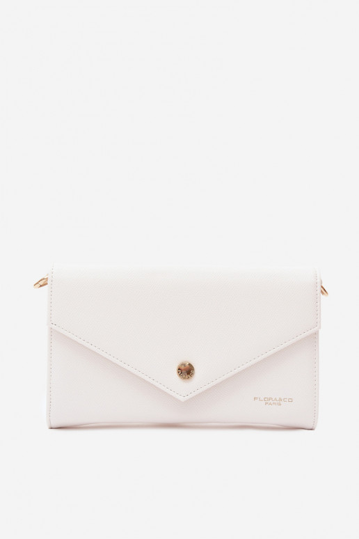 Borsa-portafoglio bianca a busta con nastri decorativi Pauline