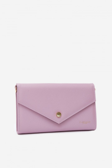 Borsa-portafoglio viola a busta con nastri decorativi Pauline