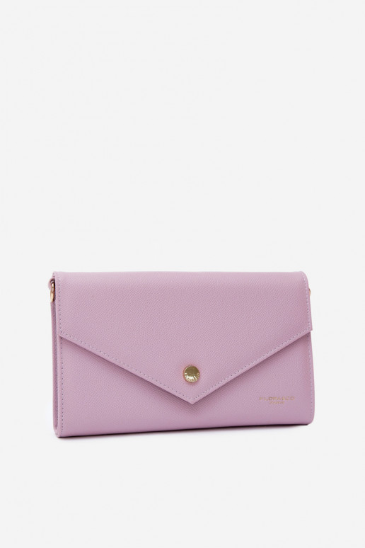 Borsa-portafoglio viola a busta con nastri decorativi Pauline