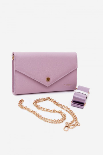 Borsa-portafoglio viola a busta con nastri decorativi Pauline 2