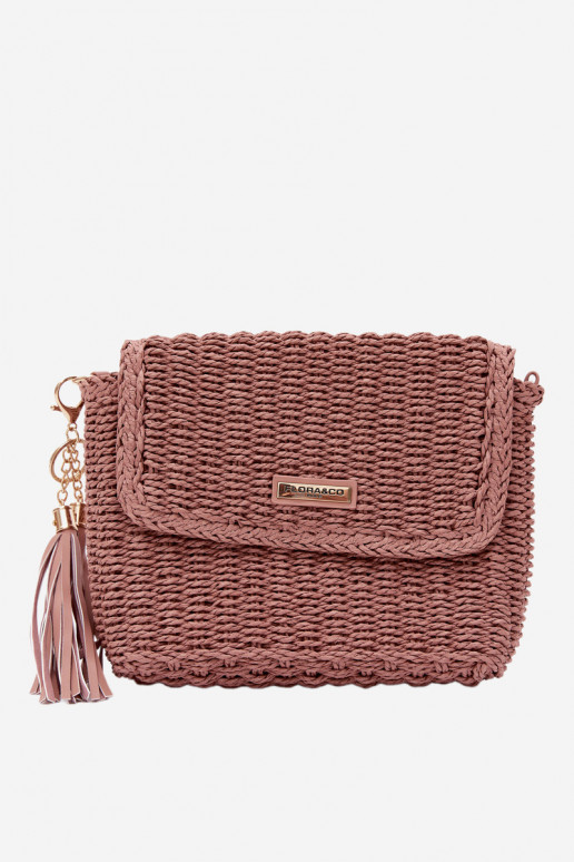 Piccola borsa rosa in stile postino con elementi traforati Tamara