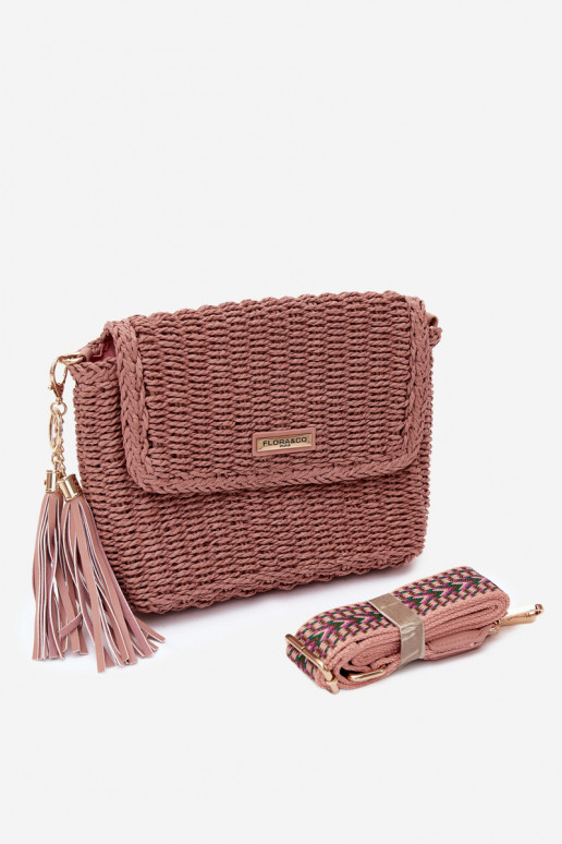 Piccola borsa rosa in stile postino con elementi traforati Tamara