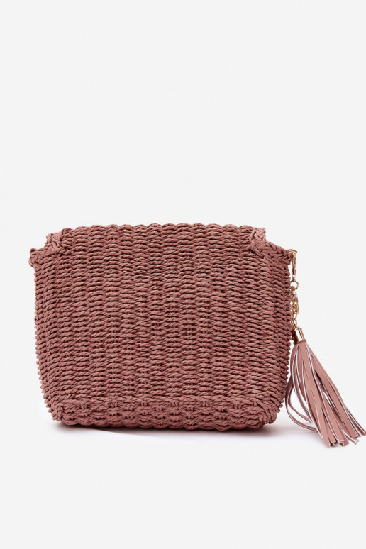 Piccola borsa rosa in stile postino con elementi traforati Tamara