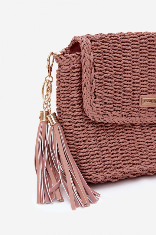 Piccola borsa rosa in stile postino con elementi traforati Tamara