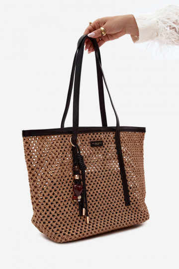 Borsa a rete nera con pendente Noella 2