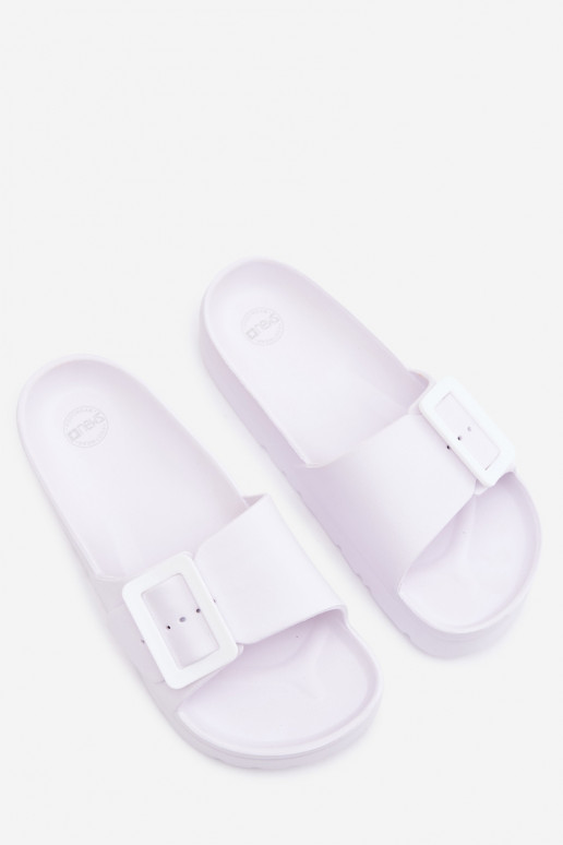 Pantofole bianche da donna con piattaforma e fibbie Caramel