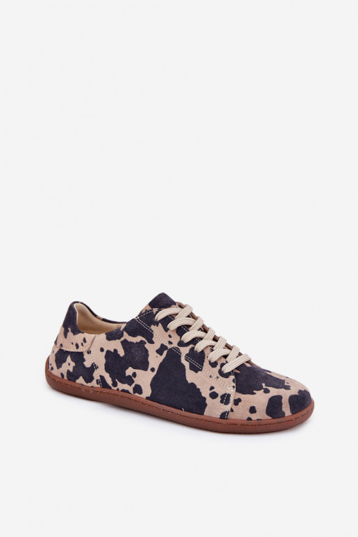 Scarpe casual in faux suede marrone-beige Barefoot Zazoo N1120