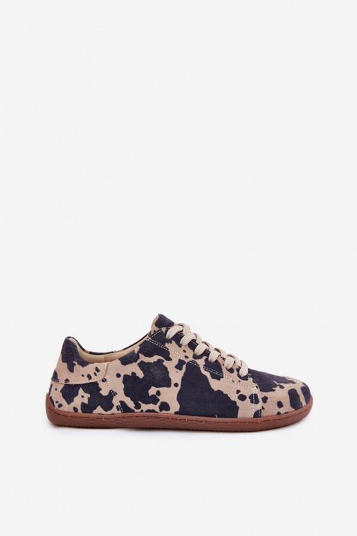 Scarpe casual in faux suede marrone-beige Barefoot Zazoo N1120