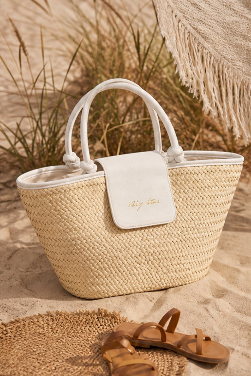 Borsa intrecciata Big Star RR574214 in sabbia-bianco