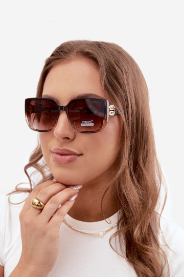 Occhiali da sole con dettagli decorativi in colore marrone