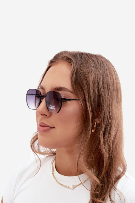 Occhiali da sole con montatura sottile UV 400 in colore nero