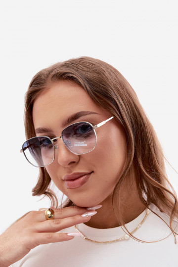 Occhiali da sole con montatura sottile UV 400 in colore blu