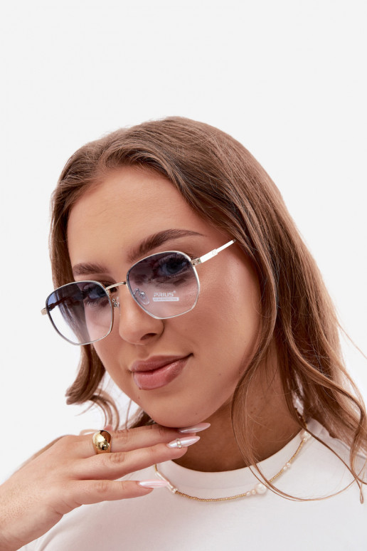 Occhiali da sole con montatura sottile UV 400 in colore blu