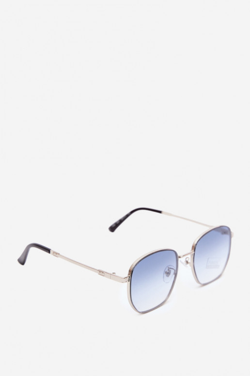 Occhiali da sole con montatura sottile UV 400 in colore blu