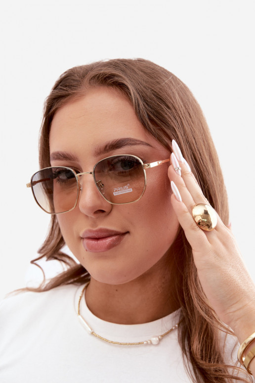 Occhiali da sole con montatura sottile UV 400 in colore giallo